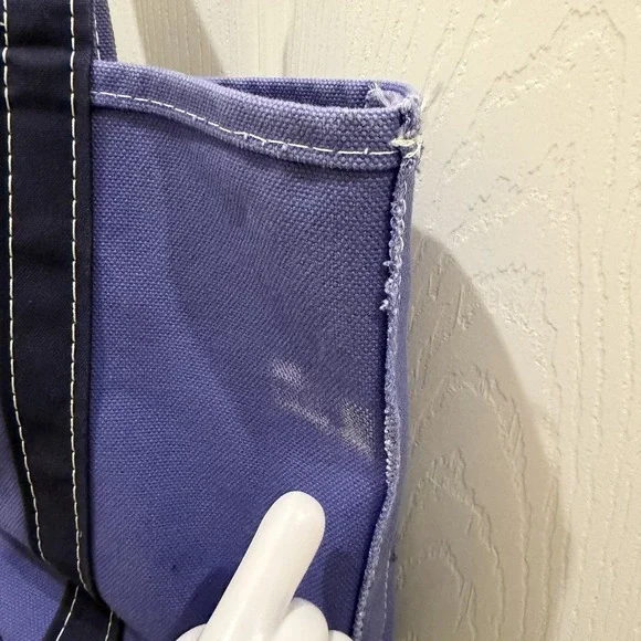 Vintage LL Bean Boat And Tote Purple Canvas SAM Embroidered School Travel 17x12 - Picture 10 of 13